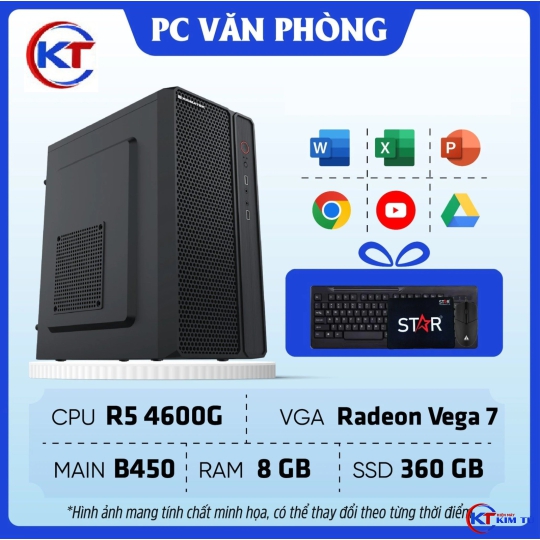PC Văn Phòng | R5 4600G/ RAM 8GB/ SSD 360GB, AMD